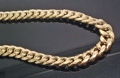 Real 10k Yellow Gold Mens Miami Cuban 18" Inch 10MM Box Lock Choker/Short Length - Image 1 of 4