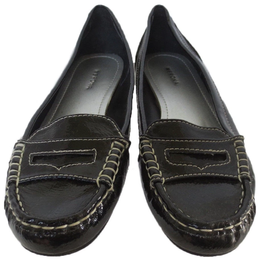 Nuevo MERONA Mujer Negro Mocasín Plano Informal Cómodo Zapato Sin Cordones Talla 7.5 M Foto 1 de 2