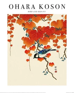 Ohara Koson - Pájaro e hiedra roja - Estampado de bellas artes - 2 tallas disponibles - Imagen 1 de 3