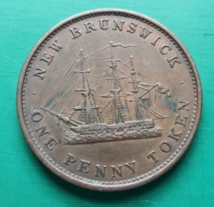 1843 Kanada Neu Braunschweig Kupfer Penny Token #025 - Bild 1 von 2