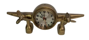 Vintage Penco Royal Mariner Quartz Brass Airplane Desk Mantle Clock Parts/Repair - Picture 1 of 13