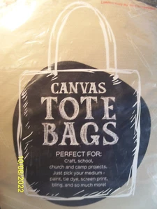 KANGUROO Borse Tote in Tela 8" x 8" + Due Manici 6" 18pz ARTIGIANALI Colore Naturale NUOVO* - Foto 1 di 10