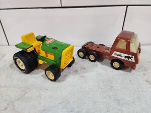 2 Vintage Tonka Toys, Riding Mower and horse truck