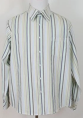 J Ferrar Mens Shirt Long Sleeve Size XL Multi Color Striped Cotton - Image 1 of 4