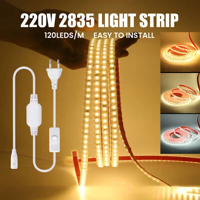 220V 230V Dimmbar LED Stripe Leiste Streifen IP65 Leiste Band Lichterkette Außen - Bild 1 von 4