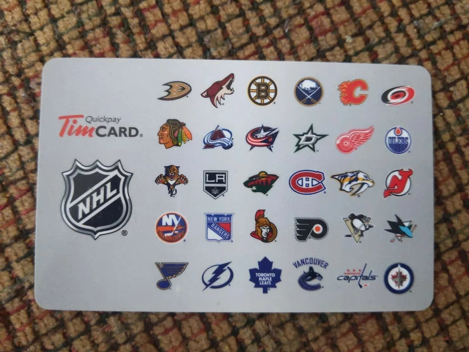 Tim Hortons Rechargeable Gift Card FD45083 2014 NHL Logos Zero Balance - Image 1 of 1
