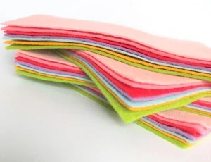 Wool Blend Felt x7 Sheets - 6", 9" or 12" Squares or 9" x 4.5" - Soft Craft Felt - Picture 1 of 12