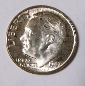 1947 D Roosevelt Dime BU High Grade - Picture 1 of 3