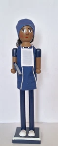 Nussknacker weibliche Krankenschwester 15" Ashland blaue Uniform Afroamerikanerin - Bild 1 von 17