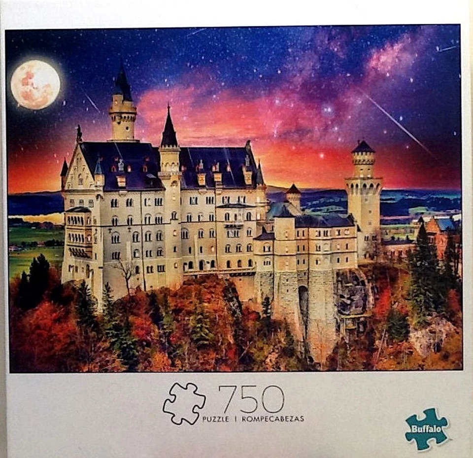 Once Upon A Time Castle Full Moon Brent Shavnore 750 pc 24" X 18" Buffalo Puzzle - Image 1 of 1