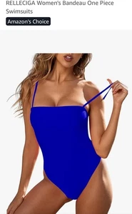 RELLECIGA Women's Bandeau One Piece Swimsuits #C59 - Picture 1 of 12