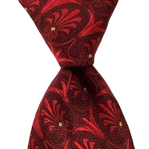 JOS. A. Corbata BANK Signature Collection Para Hombre 100% Seda ITALIA Geométrica Roja Usada en Excelente Condición - Imagen 1 de 3