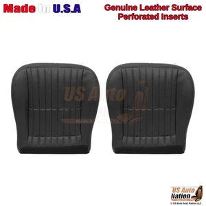 1997-2002 For Chevy Camaro Genuine Leather Perf Front Bottom Seat Covers Black - Picture 1 of 7