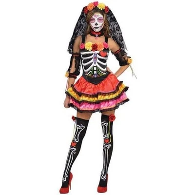 Ladies Halloween Day Of The Dead Senorita Costume - Image 1 of 2