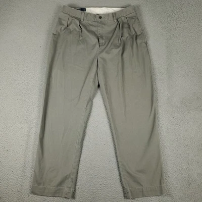 Ralph Lauren Pants Mens Size 34x29 Beige/Gray Ethan Pleated Chino Trousers * - Image 1 of 4