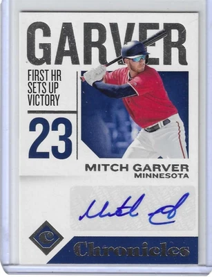 2018 PANINI CHRONICLES MITCH GARVER AUTO TWINS #CA-MG - Image 1 of 2