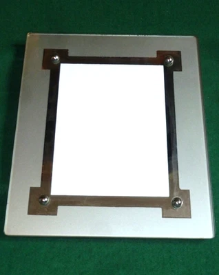 Original Art Deco Silver Reverse Painted Mirrored Glass Photo Frame 12" x 10" - Image 1 of 4