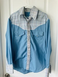 Vintage Herren Western Hemd 15,5-16,5 Markenlos Western Wear Pearl Snap - Bild 1 von 12