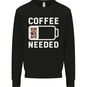 Coffee Needed Funny Addict Kids Sweatshirt Jumper - Picture 1 of 29