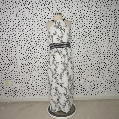 Maxi Vestido Stylestalker Blanco Estampado Floral Kaylene Hatler Escote Peplum Talla L Foto 1 de 4