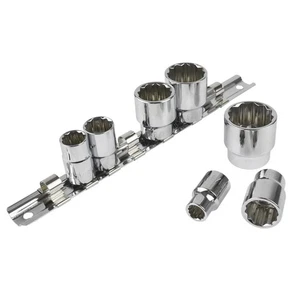 Whitworth, BSF, BSW 3/8" unidad enchufes poco profundos juego de 7 piezas 1/8"-1/2" bi hexágono - Imagen 1 de 2