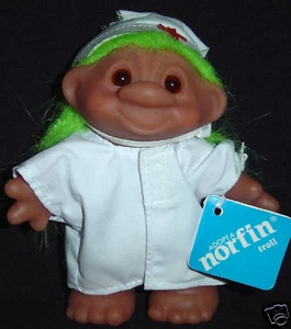 NURSE TROLL DOLL NEW 5" DAM Norfin Troll Doll  RN LPN RED CROSS - Picture 1 of 2