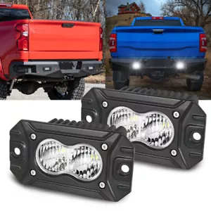 2x 40W LED Flush Mount Pods Rear Bumper Reverse Lamps Flood / Wide Cornering 4" - Picture 1 of 15