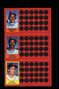 GEORGE BRETT 1981 Topps Scratch-Off 3 Card Panel w/Wilson & Trammell C2 - Picture 1 of 2