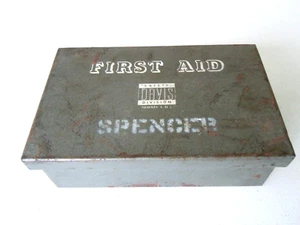 Vintage Emergency First Aid Kit Metal Wall Mount Box All Items Sealed but Two - Picture 1 of 4