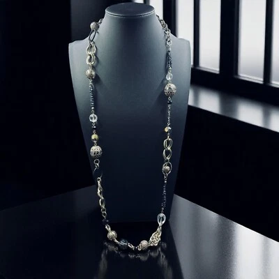 Collar Loft Largo Mixto Cuentas Declaración Boho Capas Moda Festival Artesanal Foto 1 de 4