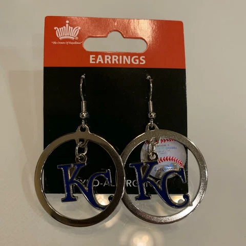 Kansas City Royals KC Hoop MLB Dangle Hook Earrings New & Sealed SHIPS TODAY Cover