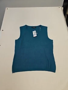 Evan-Picone Green  Knit Cotton  sweater Summer Tank Top Women's Size XL NEW - Picture 1 of 8