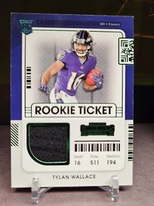 Tylan Wallace 2021 Panini Contenders RTS-TW Rookie Ticket Swatches Balt Ravens - Picture 1 of 2