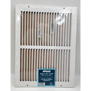 Accord Lüftung 14 Zoll x 10 Zoll Stahl weiß Seitenwand Decke Rückluftgitter - Bild 1 von 2