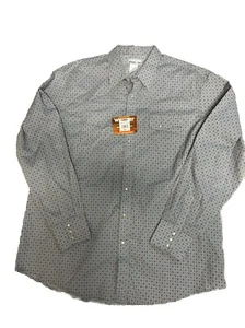 Wrangler Pearl Snap Shirt Mens 2XT Blue Diamond Western Cowboy Ranch NWT - Picture 1 of 10