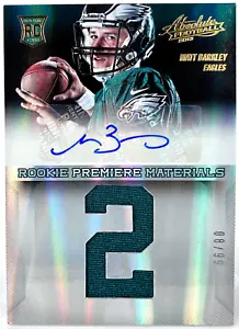 MATT BARKLEY 2013 Absolute Football Rookie Premiere Materials Auto #/99 - Picture 1 of 3