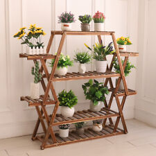  Extra Large Multi Tier Wood Flower Rack Plant Stand Bonsai Shelf Indoor Outdoor
