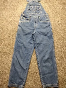 VTG RVT Blue Denim Straight Leg Light Wash Jean Carpenter Overalls Womens M Y2K - Picture 1 of 13