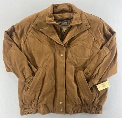 Chaqueta de bombardero de cuero marrón Adventure Bound Wilsons para hombre talla XL NOS con etiqueta Foto 1 de 4