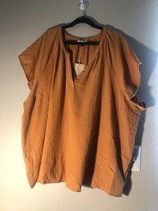 UniversalThread 100% Cotton Blouse Short Sleeve ,V Neck Flowy - Picture 1 of 7