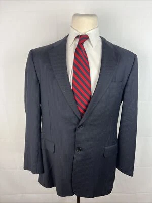 Hickey Freeman Men's Navy Blue Striped Suit 44R 38X28 $1,895 - Image 1 of 4