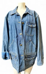 Giacca denim blu vintage Lauren Jeans Co. Wmn's L bottoni polsini più tasche - Foto 1 di 5