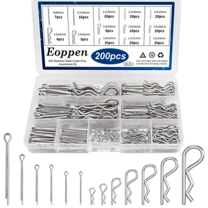 Cotter Pin Assortment Kit 304 Stainless Steel 13 Sizes Hardware Pins & Hairpin R - Picture 1 of 12