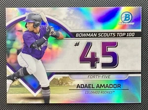 2023 Bowman Chrome Scouts Top 100 #BTP45 Adael Amador - Picture 1 of 2
