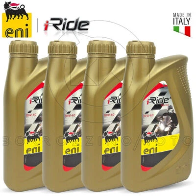 4 LITRI LT OLIO LUBRIFICANTE MOTORE AGIP ENI i-RIDE 10W60 4T APRILIA RACING