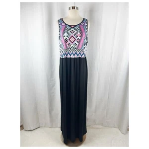 Sherosa Women's Maxi Dress Size XXL Sleeveless Aztec Print Style Sundress Beach - Picture 1 of 9