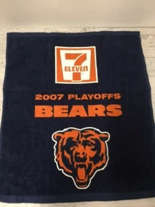RARO 2007 NFL Chicago Bears Football 7-11 blu e arancione asciugamano playoffs - Foto 1 di 5