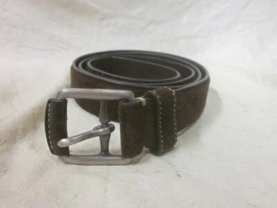 "Cinturón Coach #3555 vintage de cuero de vaca gamuza latón macizo marrón para hombre talla 40""" Foto 1 de 4