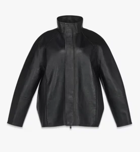 MCM Black Blouson Leather Moto Jacket Coat Size XL $3250 NEW Mens Unisex - Picture 1 of 10