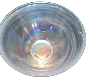 Opalescent White Swirl Iridescent Cereal/Dessert BOWL 6x3.25" EUC - Picture 1 of 6